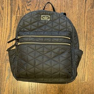 Kate Spade - Quilted black backpack, gold hardware